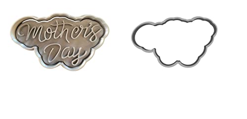 The Cookie Cutter Hub 9cm Mothers Day Cookie Cutter and Matching Embosser for Cookies Biscuits Clay Baking Decoration