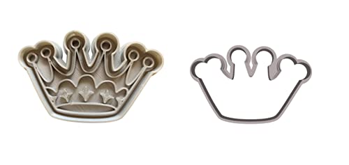 The Cookie Cutter Hub 9cm Princess's Crown Cookie Cutter and Matching Embosser for Cookies Biscuits Clay Baking Decoration