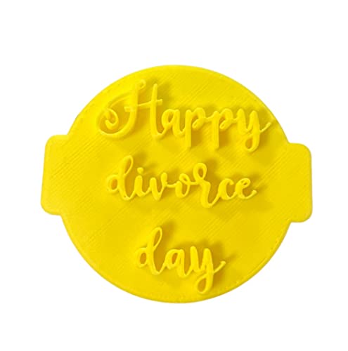 The Cookie Cutter Hub Happy Divorce Day Embosser No 142 /Stamp for Cupcakes Fondant Icing Clay Cake Baking Decoration