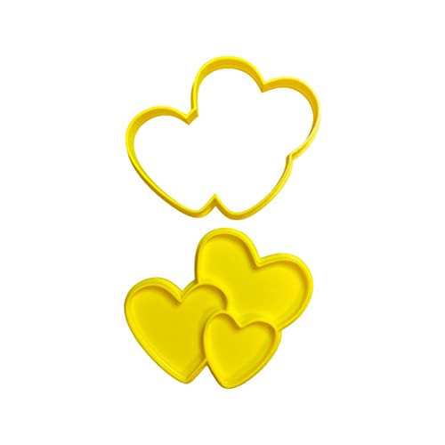 The Cookie Cutter Hub 9cm Love Hearts Cookie Cutter and Matching Embosser for Cookies Biscuits Clay Baking Decoration