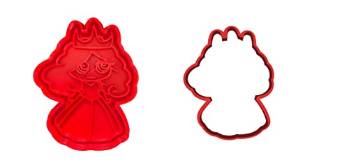 The Cookie Cutter Hub 10cm Princess Cookie Cutter and Matching Embosser for Cookies Biscuits Clay Baking Decoration