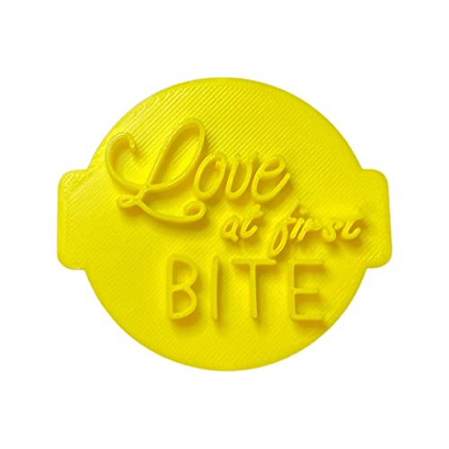 The Cookie Cutter Hub Love at First Bite Embosser No 97 /Stamp for Cupcakes Fondant Icing Clay Cake Baking Decoration