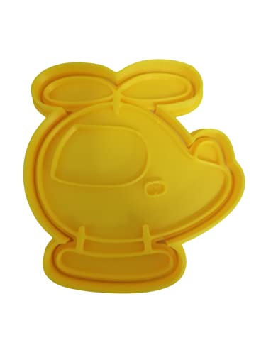 The Cookie Cutter Hub 10cm Helicopter Cookie Cutter and Matching Embosser for Cookies Biscuits Clay Baking Decoration