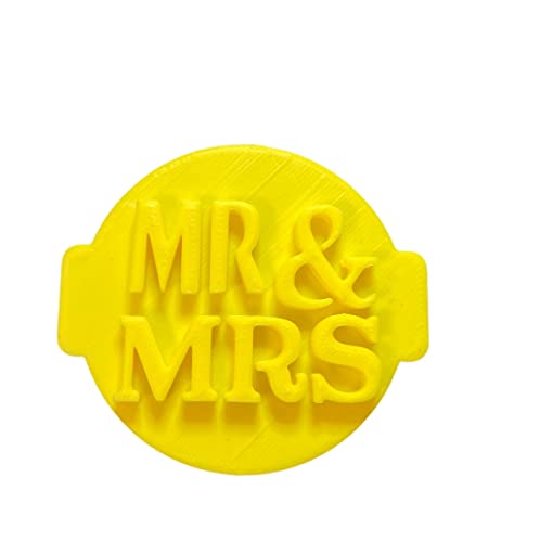 The Cookie Cutter Hub Mr & Mrs Embosser No 105 /Stamp for Cupcakes Fondant Icing Clay Cake Baking Decoration
