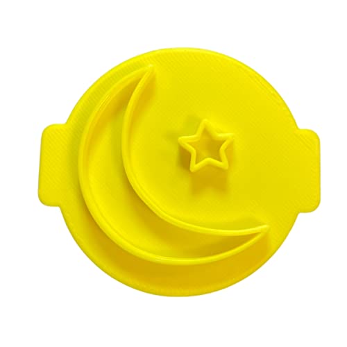 The Cookie Cutter Hub Moon & Star Embosser No 111 /Stamp for Cupcakes Fondant Icing Clay Cake Baking Decoration