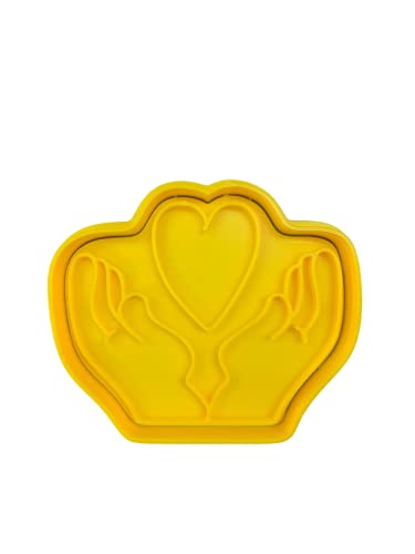 The Cookie Cutter Hub 8cm Wedding Hands & Heart Statue Cutter and Matching Embosser for Cookies Biscuits Clay Baking Decoration