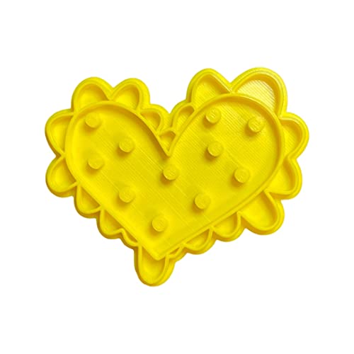 The Cookie Cutter Hub 10cm Bubbly Love Heart Cookie Cutter and Matching Embosser for Cookies Biscuits Clay Baking Decoration