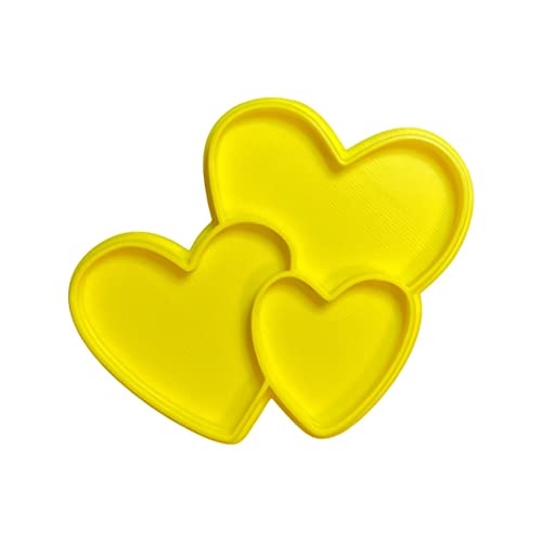 The Cookie Cutter Hub 9cm Love Hearts Cookie Cutter and Matching Embosser for Cookies Biscuits Clay Baking Decoration