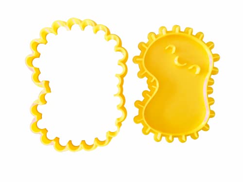 The Cookie Cutter Hub 10cm Amoeba Organism Cookie Cutter and Matching Embosser for Cookies Biscuits Clay Baking Decoration