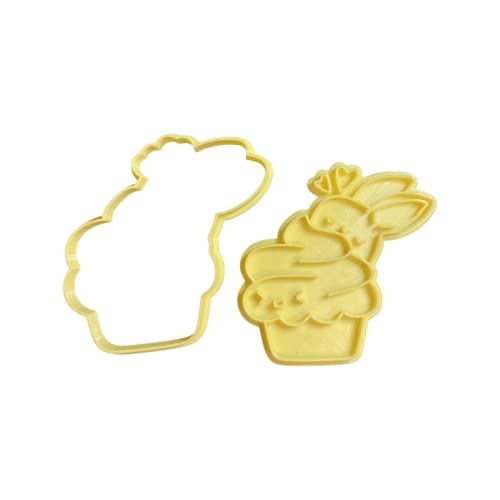 The Cookie Cutter Hub 11cm Rabbit in A Cake Cookie Cutter and Matching Embosser for Cookies Biscuits Clay Baking Decoration