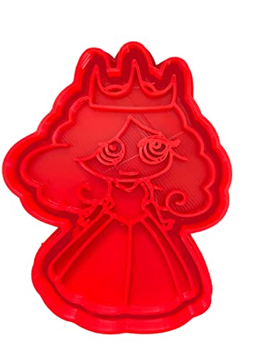 The Cookie Cutter Hub 10cm Princess Cookie Cutter and Matching Embosser for Cookies Biscuits Clay Baking Decoration