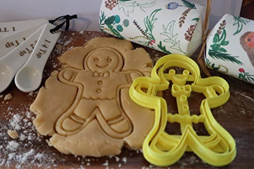 The Cookie Cutter Hub 11cm Ginger Bread Man Cookie Cutter and Matching Embosser for Cookies Biscuits Clay Baking Decoration