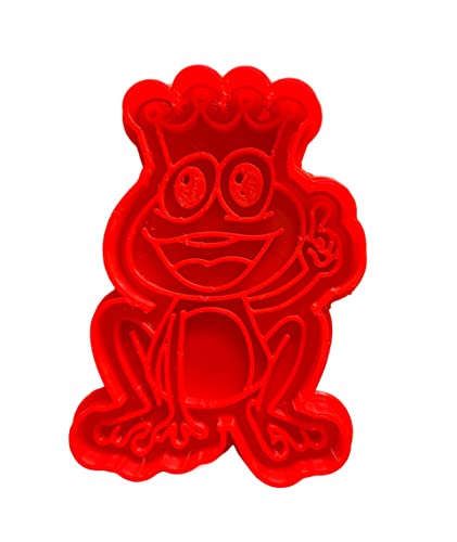The Cookie Cutter Hub 9cm Frog Prince Cookie Cutter and Matching Embosser for Cookies Biscuits Clay Baking Decoration