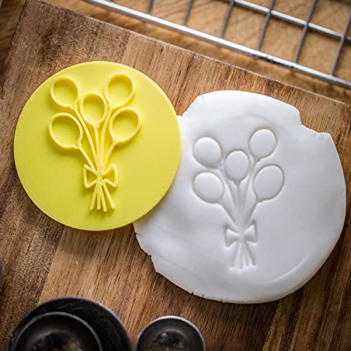 The Cookie Cutter Hub Balloons Embosser/Stamp for Cupcakes Fondant Icing Clay Cake Baking Decoration