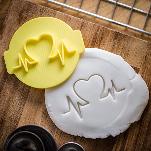 The Cookie Cutter Hub Heart Beat Embosser No 92/Stamp for Cupcakes Fondant Icing Clay Cake Baking Decoration