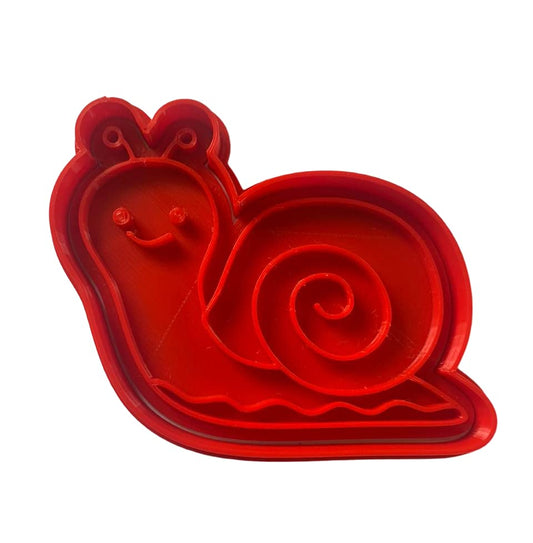 The Cookie Cutter Hub 9cm Garden Snail Cookie Cutter and Matching Embosser for Cookies Biscuits Clay Baking Decoration